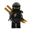LEGO Minifigure - Ninjago - COLE the Black Ninja with Dual Gold Swords (Mint)
