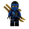 LEGO Minifigure - Ninjago - JAY with Gold Scabbard & Dual Gold Swords (Mint)