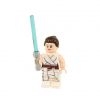 LEGO Minifigure - Star Wars - REY (White Robe) w/ Blue Lightsaber (Mint)