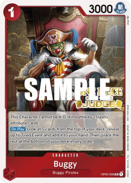 one piece card game judge pack Here's a look at the set for Judge Pack Vol.4. It is a set of reprints with  a Judge stamp. Judge Packs are given to those who are judges at events for