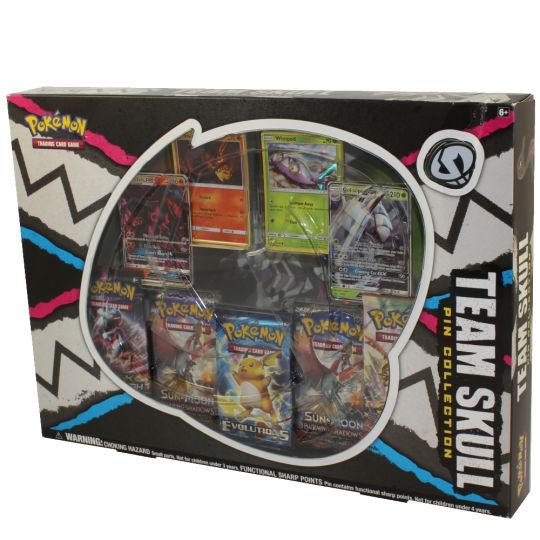 Brand New Pokemon Team Skull Pin Collection Factory Sealed 
