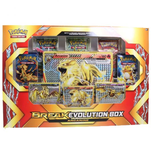 Pokemon Cards - BREAK EVOLUTION ARCANINE BOX (3 BREAK Holos, 1 Oversize  Holo, 5 Boosters) (New): Sell2BBNovelties.com: Sell TY Beanie Babies,  Action Figures, Barbies, Cards & Toys selling online