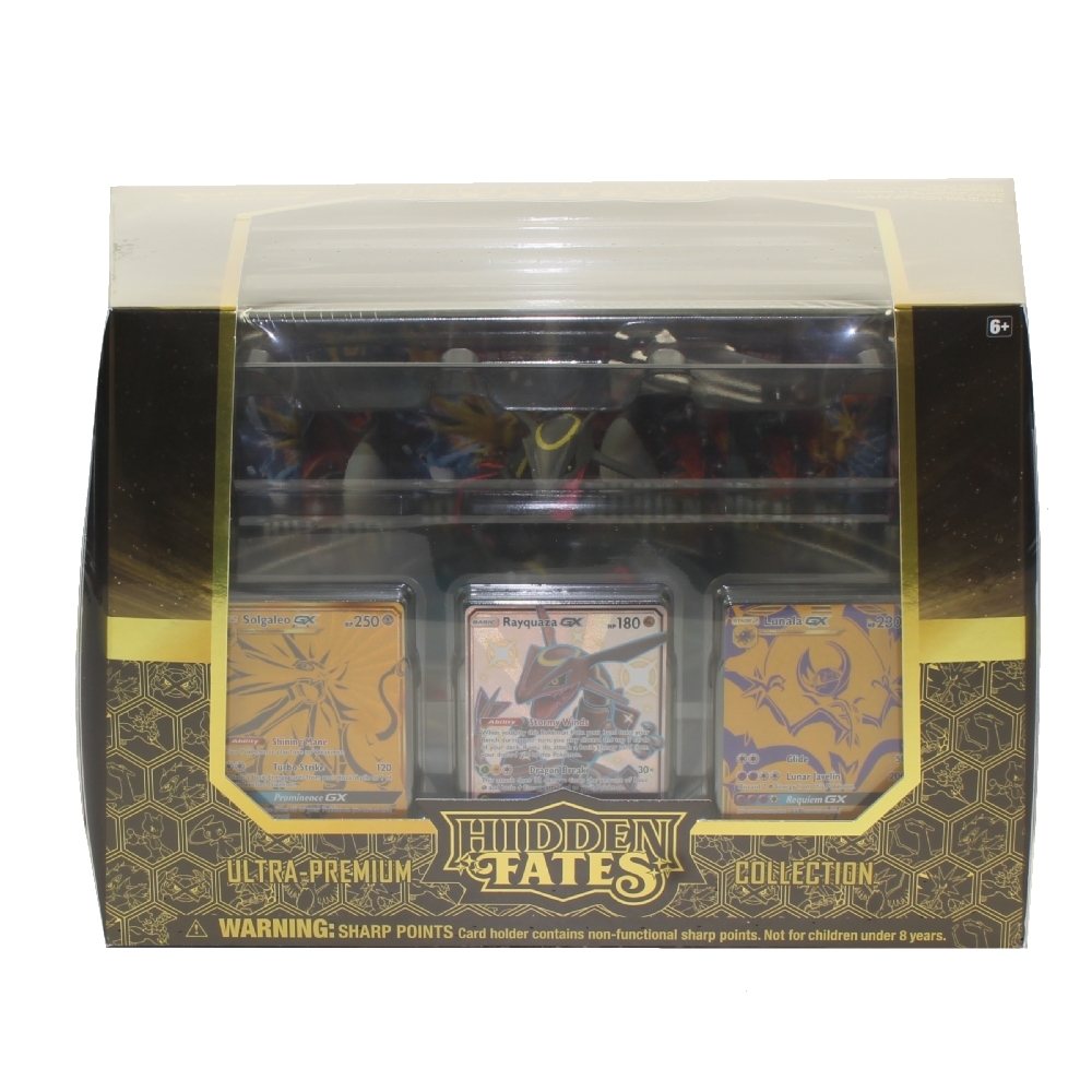 Pokemon Hidden Fates Premium Collection Shiny Rayquaza Figure & shiny GX  card!