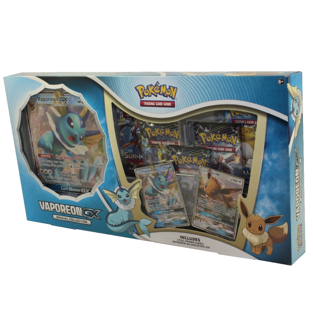 Pokemon Cards - VAPOREON GX SPECIAL COLLECTION (5 Packs, 2 Foils & 1 Oversize Foil) (New): Sell2BBNovelties.com: Sell TY Beanie Babies, Action Figures, Barbies, Cards & Toys selling online Pokemon Cards - VAPOREON GX SPECIAL COLLECTION (5 Packs, 2 Foils & 1 Oversize Foil) (New): Sell2BBNovelties.com: Sell TY Beanie Babies, Action Figures, Barbies, Cards & Toys selling online