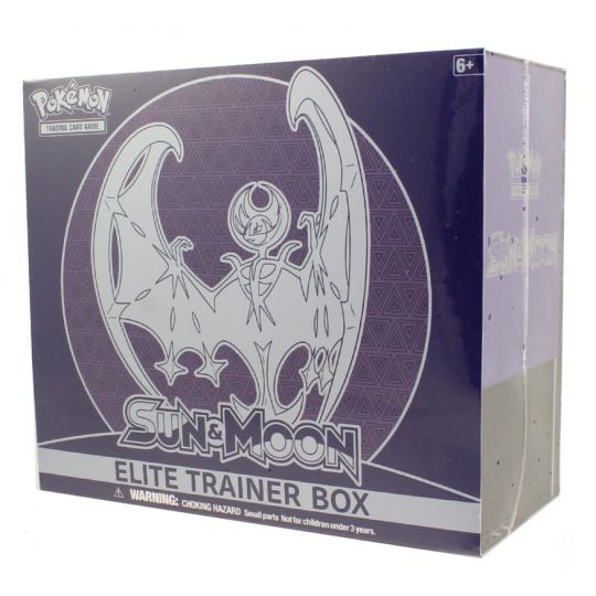 Pokemon Cards - Sun & Moon Elite Trainer Box - LUNALA (8 packs, 65 sleeves,  energies & more) (New): Sell2BBNovelties.com: Sell TY Beanie Babies, Action  Figures, Barbies, Cards & Toys selling online