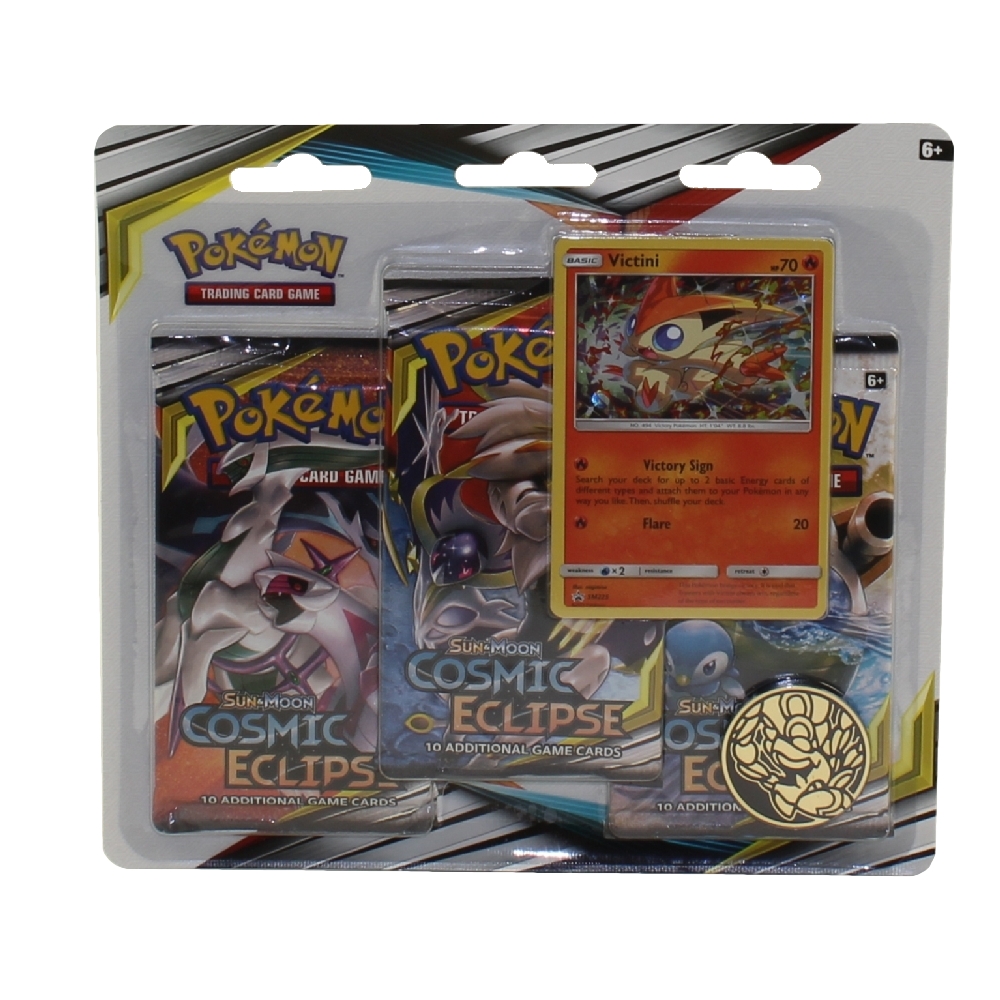 Pokemon Cards - S&M: Cosmic Eclipse - VICTINI BLISTER PACK (3 Boosters,1 Coin & 1 Foil) (New): Sell2BBNovelties.com: Sell TY Beanie Babies, Action Figures, Barbies, Cards & Toys selling online Pokemon Cards - S&M: Cosmic Eclipse - VICTINI BLISTER PACK (3 Boosters,1 Coin & 1 Foil) (New): Sell2BBNovelties.com: Sell TY Beanie Babies, Action Figures, Barbies, Cards & Toys selling online