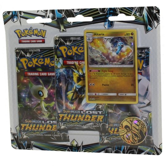 Pokemon Cards - S&M: Lost Thunder - ALTARIA BLISTER PACK (3 Boosters,1 Coin  & 1 Foil) (New): Sell2BBNovelties.com: Sell TY Beanie Babies, Action  Figures, Barbies, Cards & Toys selling online