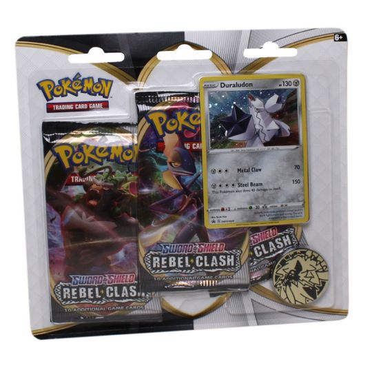 Pokemon Cards - S&S: Rebel Clash - DURALUDON BLISTER PACK (3 Boosters,1 Coin & 1 Foil) (New): Sell2BBNovelties.com: Sell TY Beanie Babies, Action Figures, Barbies, Cards & Toys selling online Pokemon Cards - S&S: Rebel Clash - DURALUDON BLISTER PACK (3 Boosters,1 Coin & 1 Foil) (New): Sell2BBNovelties.com: Sell TY Beanie Babies, Action Figures, Barbies, Cards & Toys selling online