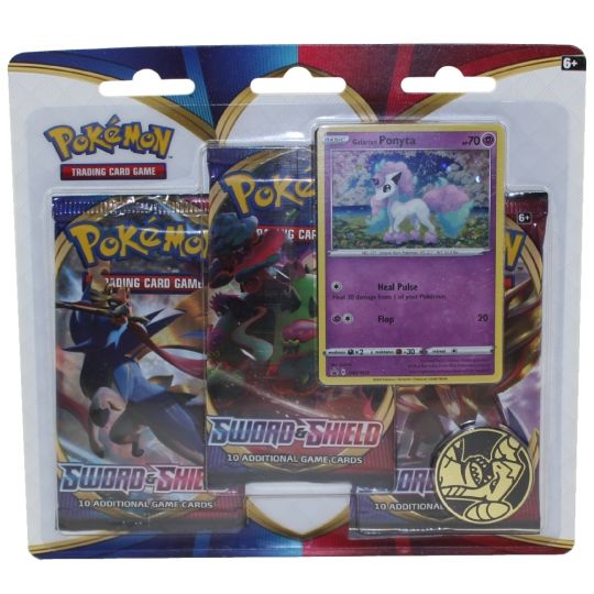 Pokemon Cards - Sword & Shield - GALARIAN PONYTA BLISTER PACK (3 Boosters,1  Coin & 1 Foil) (New): Sell2BBNovelties.com: Sell TY Beanie Babies, Action  Figures, Barbies, Cards & Toys selling online