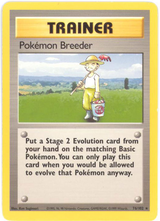 Pokemon Card - Base 76/102 - POKEMON BREEDER (rare) (Mint)