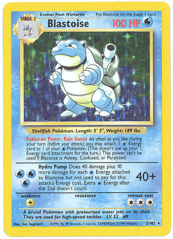 Pokemon Card - Base 2/102 - BLASTOISE (holo-foil) (Mint ...