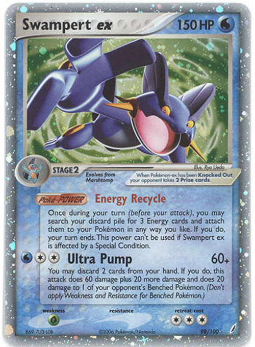 Pokemon Card - Crystal Guardians 98/100 - SWAMPERT EX (holo-foil) (Mint):  Sell2BBNovelties.com: Sell TY Beanie Babies, Action Figures, Barbies, Cards  & Toys selling online
