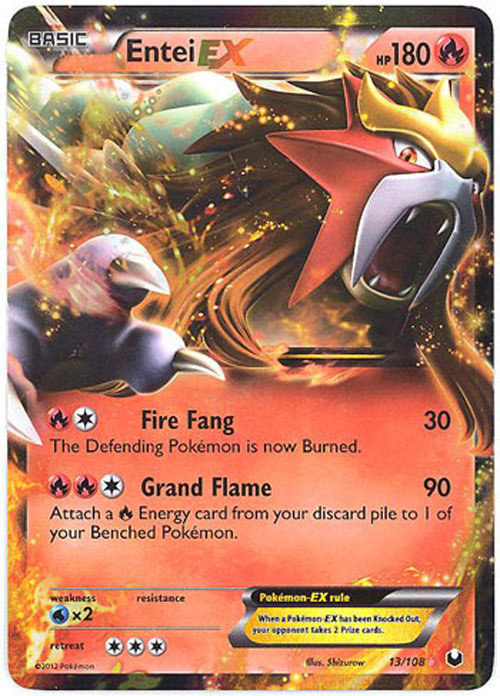 Pokemon Card - B&W: Dark Explorers 13/108 - ENTEI EX (holo-foil) (Mint)