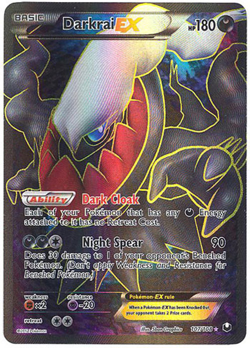 Pokemon Card - Dark Explorers 107/108 - DARKRAI EX (full art holo-foil):  Sell2BBNovelties.com: Sell TY Beanie Babies, Action Figures, Barbies, Cards  & Toys selling online