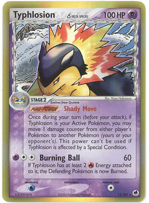 Pokemon Card - Dragon Frontiers 12/101 - TYPHLOSION (holo-foil):  Sell2BBNovelties.com: Sell TY Beanie Babies, Action Figures, Barbies, Cards  & Toys selling online