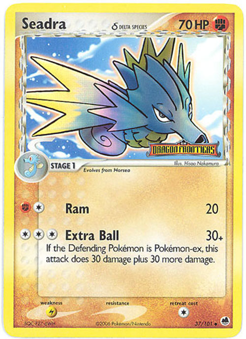 Pokemon Card - Dragon Frontiers 37/101 - SEADRA (reverse holo) (Mint):  Sell2BBNovelties.com: Sell TY Beanie Babies, Action Figures, Barbies, Cards  & Toys selling online