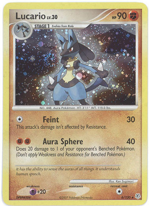 Pokemon Card - Diamond & Pearl 6/130 - LUCARIO Lv.30  (holo-foil) (Mint)