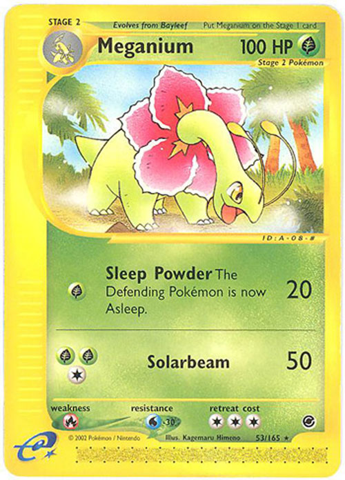 Pokemon Card - Expedition 53/165 - MEGANIUM (rare) (Mint):  Sell2BBNovelties.com: Sell TY Beanie Babies, Action Figures, Barbies, Cards  & Toys selling online