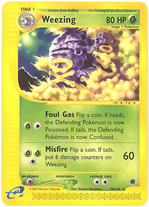 Pokemon Card - Expedition 70/165 - WEEZING (rare) (Mint):  Sell2BBNovelties.com: Sell TY Beanie Babies, Action Figures, Barbies, Cards  & Toys selling online