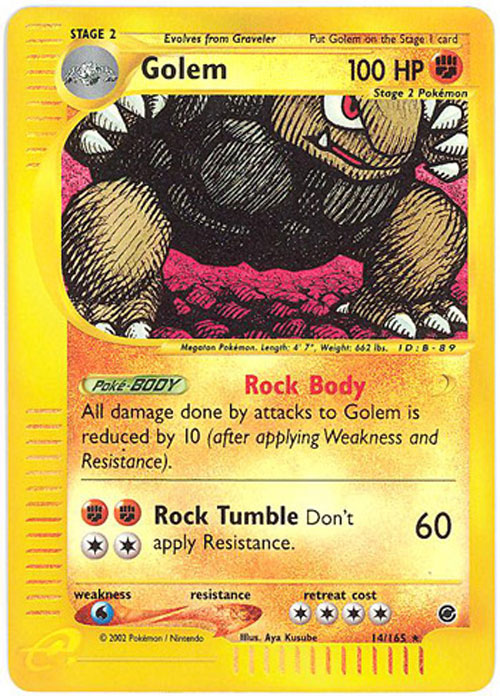 pokemon golem card Cards Price Guide Edge (160) This Pokmon also does 30 damage to itself. Pokemon Card - Expedition 14/165
