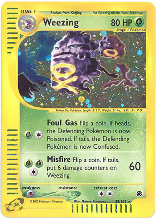 Pokemon Card - Expedition 32/165 - WEEZING (holo-foil) (Mint): Sell2BBNovelties.com: Sell TY Beanie Babies, Action Figures, Barbies, Cards & Toys selling online Pokemon Card - Expedition 32/165 - WEEZING (holo-foil) (Mint): Sell2BBNovelties.com: Sell TY Beanie Babies, Action Figures, Barbies, Cards & Toys selling online