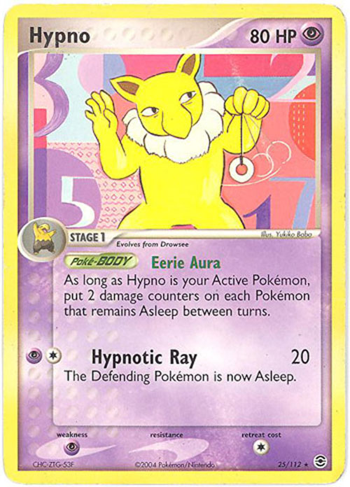 Pokemon Card - Fire Red & Leaf Green 25/112 - HYPNO (rare) (Mint):  Sell2BBNovelties.com: Sell TY Beanie Babies, Action Figures, Barbies, Cards  & Toys selling online