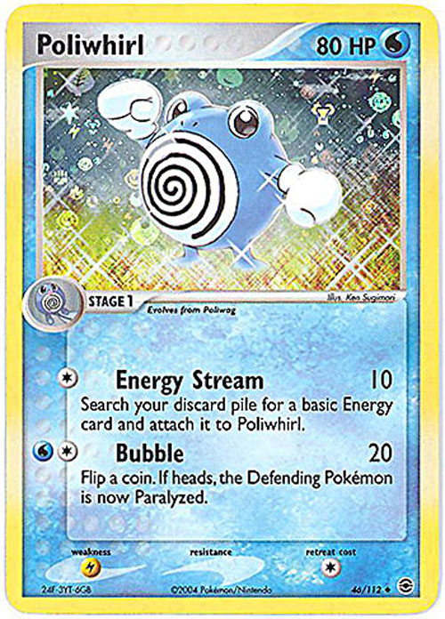 Pokemon Card Fire Red Leaf Green 46/112 POLIWHIRL (reverse holo