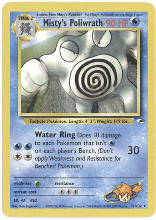 Pokemon Card - Gym Heroes 31/132 - MISTY'S POLIWRATH (rare) (Mint):  Sell2BBNovelties.com: Sell TY Beanie Babies, Action Figures, Barbies, Cards  & Toys selling online
