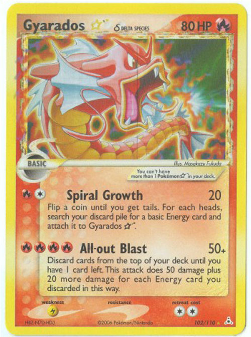 Pokemon Card - Holon Phantoms 102/110 - GYARADOS (holo-foil) (Mint):  Sell2BBNovelties.com: Sell TY Beanie Babies, Action Figures, Barbies, Cards  & Toys selling online