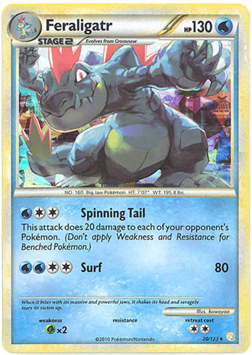 Pokemon Card - Heart Gold Soul Silver 20/123 - FERALIGATR (holo-foil) (Mint)