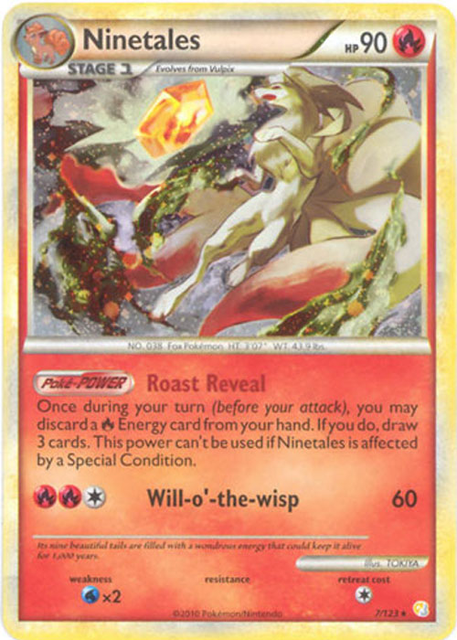 Pokemon Card - Heart Gold Soul Silver 7/123 - NINETALES (holo-foil) (Mint)