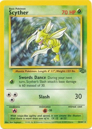 Pokemon Card - Jungle 26/64 - SCYTHER (rare) (Mint)