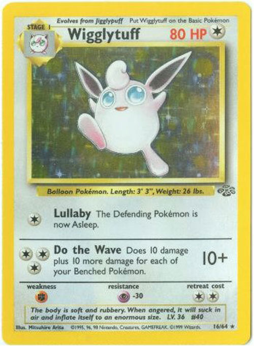 Pokemon Card - Jungle 16/64 - WIGGLYTUFF (holo-foil) (Mint)