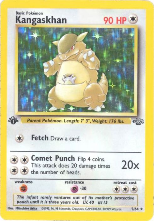 Wizards of the Coast Pokemon Jungle 1st Edition Rare Card #21/64 Kangaskhan