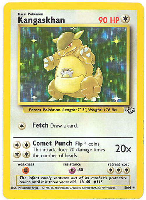 holographic kangaskhan pokemon card value - 163/236 Mitsuhiro Arita Jungle Singles Kangaskhan - 204/264 - Rare
