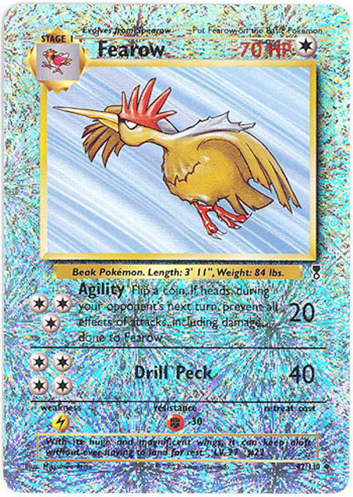 Pokemon Card - Legendary Collection 42/110 - FEAROW (reverse holo) (Mint):  Sell2BBNovelties.com: Sell TY Beanie Babies, Action Figures, Barbies, Cards  & Toys selling online