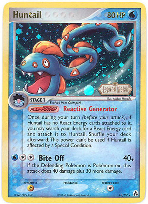 Pokemon Card - Legend Maker 18/92 - HUNTAIL (reverse holo) (Mint): Sell2BBNovelties.com: Sell TY Beanie Babies, Action Figures, Barbies, Cards & Toys selling online Pokemon Card - Legend Maker 18/92 - HUNTAIL (reverse holo) (Mint): Sell2BBNovelties.com: Sell TY Beanie Babies, Action Figures, Barbies, Cards & Toys selling online