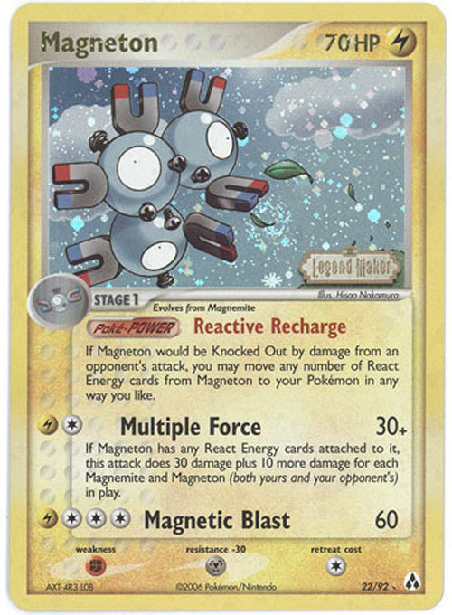 Pokemon Card - Legend Maker 22/92 - MAGNETON (reverse holo) (Mint): Sell2BBNovelties.com: Sell TY Beanie Babies, Action Figures, Barbies, Cards & Toys selling online Pokemon Card - Legend Maker 22/92 - MAGNETON (reverse holo) (Mint): Sell2BBNovelties.com: Sell TY Beanie Babies, Action Figures, Barbies, Cards & Toys selling online
