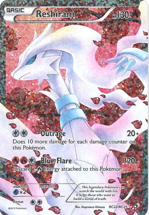 Pokemon Card - B&W: Legendary Treasures RC22/RC25 - RESHIRAM (full art  holo) (Mint)