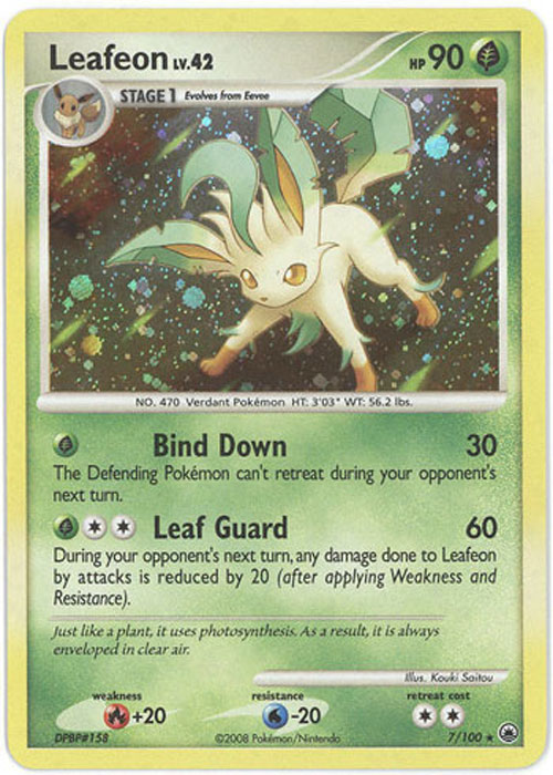 Pokemon Card = Leafeon LV.X = Majestic Dawn Holo 99/100 Ultra Rare Values -  MAVIN