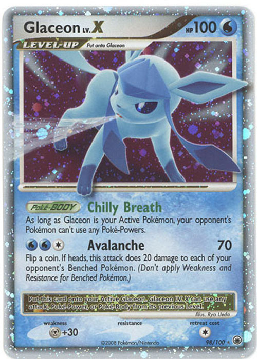Pokemon Card - D&P: Majestic Dawn 98/100 - GLACEON Lv.X (holo-foil