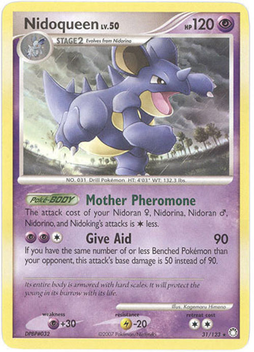 Pokemon Card - D&P: Mysterious Treasures 31/123 - NIDOQUEEN Lv.50 (rare)  (Mint): Sell2BBNovelties.com: Sell TY Beanie Babies, Action Figures,  Barbies, Cards & Toys selling online