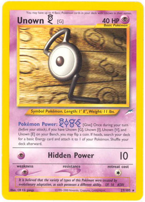 rare unown pokemon cards EX Unseen Forces #118 [U] [P] Shady Stamp (30) Your opponents Active Pokmon is now Confused Pokemon Card - Neo Destiny