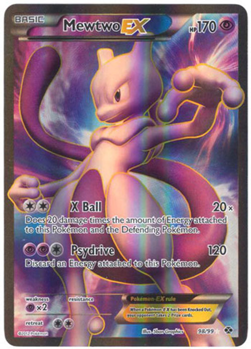 Pokemon Card - B&W: Next Destinies 98/99 - MEWTWO EX (full art holo-foil)  (Mint): Sell2BBNovelties.com: Sell TY Beanie Babies, Action Figures,  Barbies, Cards & Toys selling online