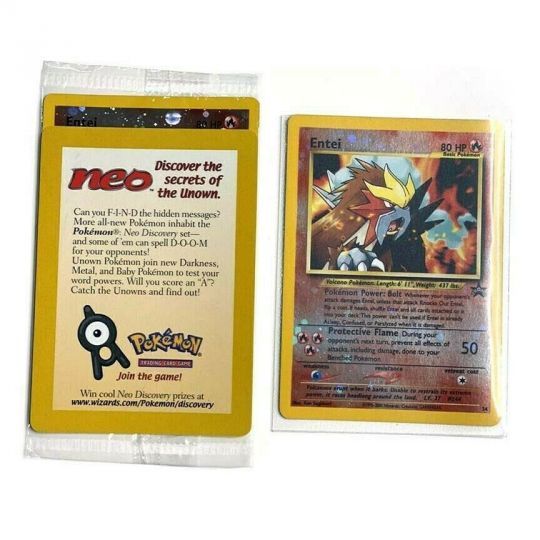 entei holo pokemon card Pokemon 1996 Pocket Monsters ENTEI Holo Japanese Neo 2 Promo Set #244