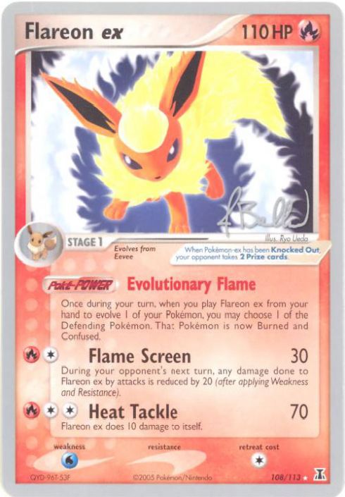 Pokemon Card Promo - 2006 World Championships 108/113 - FLAREON EX:  Sell2BBNovelties.com: Sell TY Beanie Babies, Action Figures, Barbies, Cards  & Toys selling online