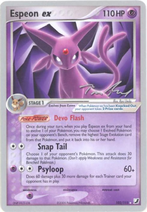 Pokemon Card Promo - 2007 World Championships 102/115 - ESPEON EX:  Sell2BBNovelties.com: Sell TY Beanie Babies, Action Figures, Barbies, Cards  & Toys selling online