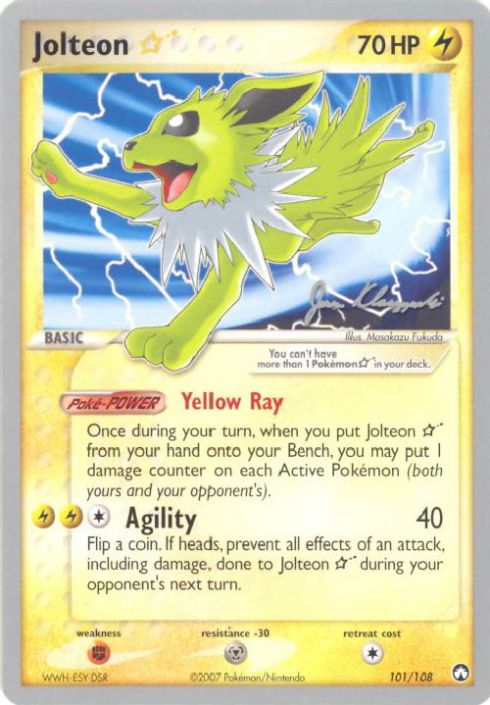 Pokemon Card Promo - 2007 World Championships 101/108 - JOLTEON (Gold Star): Sell2BBNovelties.com: Sell TY Beanie Babies, Action Figures, Barbies, Cards & Toys selling online Pokemon Card Promo - 2007 World Championships 101/108 - JOLTEON (Gold Star): Sell2BBNovelties.com: Sell TY Beanie Babies, Action Figures, Barbies, Cards & Toys selling online