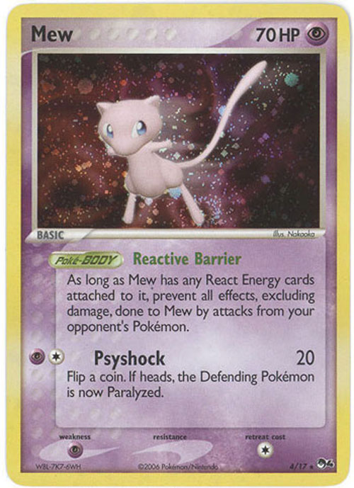 Pokemon Card - POP #4 Promo 4/17 - MEW (holo-foil): Sell2BBNovelties.com:  Sell TY Beanie Babies, Action Figures, Barbies, Cards & Toys selling online