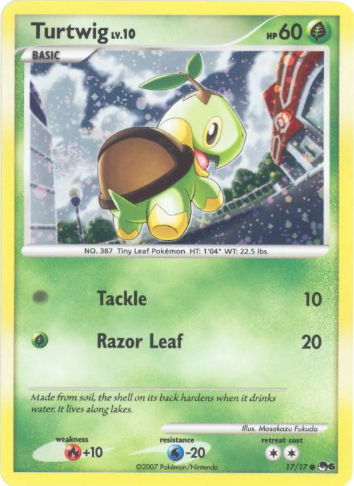 Pokemon Card - POP #6 Promo 17/17 - TURTWIG Lv.10 (holo-foil) (Mint):  Sell2BBNovelties.com: Sell TY Beanie Babies, Action Figures, Barbies, Cards  & Toys selling online